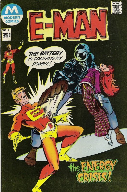 E-Man #1 F/VF 7.0, E-Man #3 VF- (1973)  Modern Comics variants  lot of 2