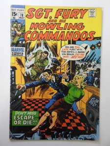 Sgt. Fury #78 (1970) VG Condition tape pull front/back cover