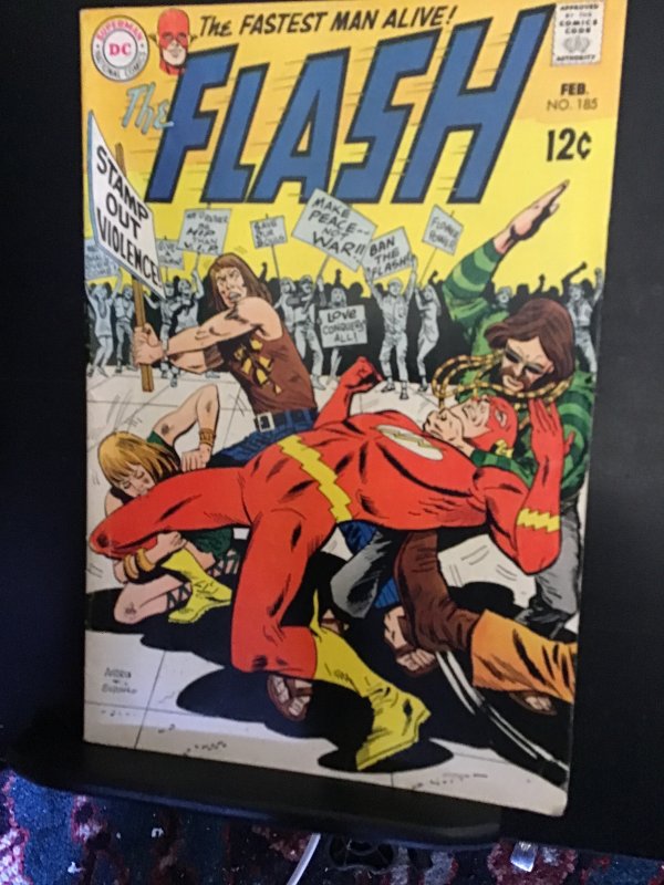 The Flash #185 (1969) hippie protest cover key! High grade! VF Wytheville CERT!