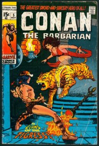 Conan the Barbarian 5 VG 4.0 Marvel 1971