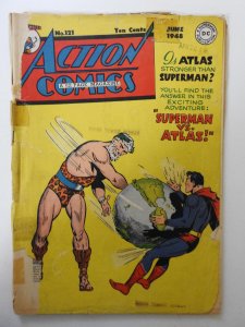 Action Comics #121 PR Cover detached, tape on cover, 2/3 book-length spine split