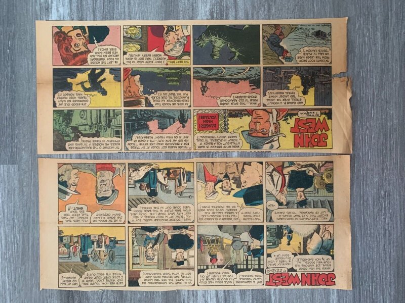 1940s JOHN WEST by JJ Olson 15x7 Newspaper Sunday Comic pgs VG-/VG LOT of 20