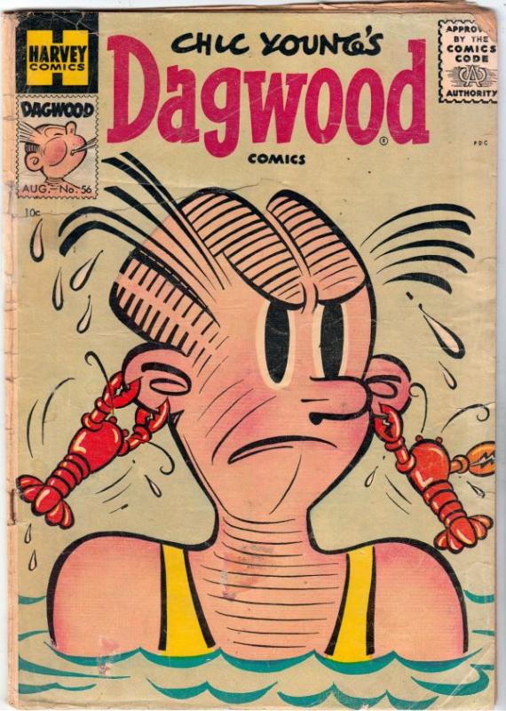 Dagwood Comics, Chic Young's #56 (Aug-55) GD- Affordable-Grade Dagwood Bumste...