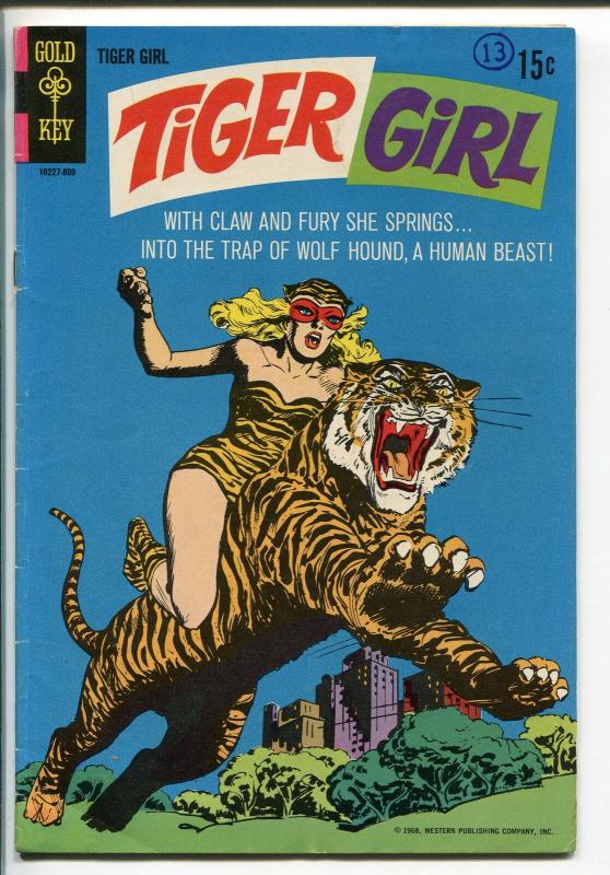 TIGER GIRL #1 1968-GOLD KEY-1st ISSUE-TIGER COVER-fn/vf