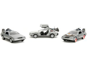 Back to the Future Delorean Set of 3 pieces Hollywood Rides