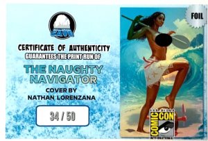 SDCC 2025 EXCLUSIVE 'NAUGHTY NAVIGATOR NATHAN LORENZANA FOIL'' COVER W/COA.