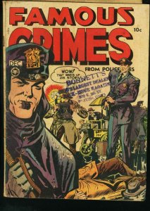 FAMOUS CRIMES #4 CRIME SCENE COVER 1948 BLUE VG