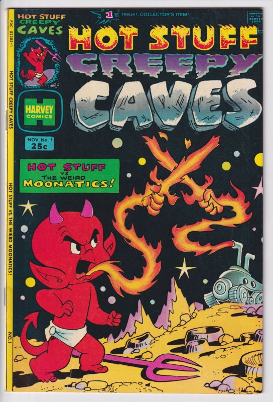 HOT STUFF CREEPY CAVES #1 (Nov 1974) FN- 5.5 cream to white paper!