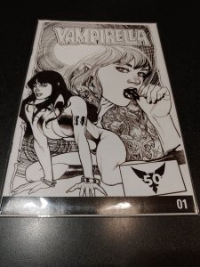 VAMPIRELLA #1 (Vol. 5) - Grade NM - 1 in 20 B&W Adam Hughes variant cover!