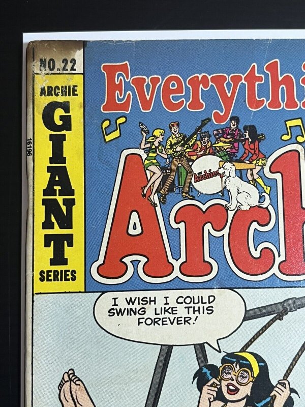Everything's Archie #22 GIANT SERIES comic 1972 INNUENDO SWING COVER PROSHIPPER