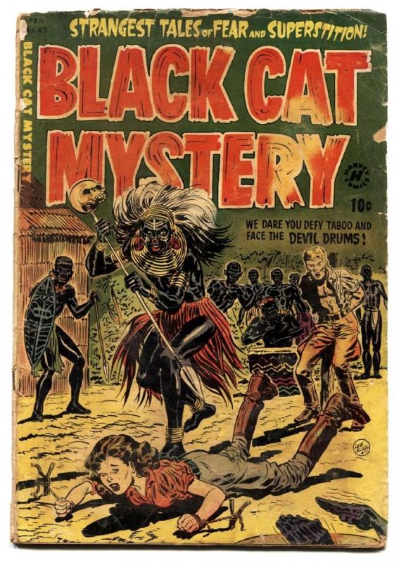 BLACK CAT MYSTERY #43-WOMEN TIED UP AND MENACED ON CVR 1953-incomplete