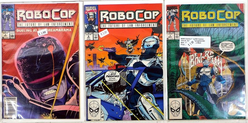 RoboCop Lot of 3 #3, 8, 7 (1990) Marvel Comics 1st Print Comic Books