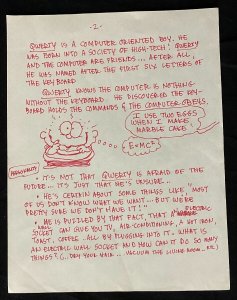 2 pages Duck Edwing Original Text and Sketches MAD Magazine