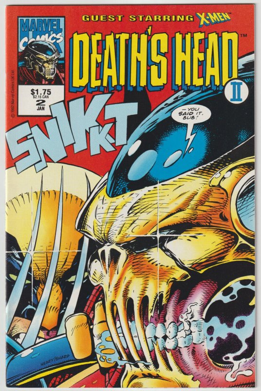 Death's Head II #2 (Jan 1993, Marvel UK), VFN-NM condition (9.0), X-Men app.