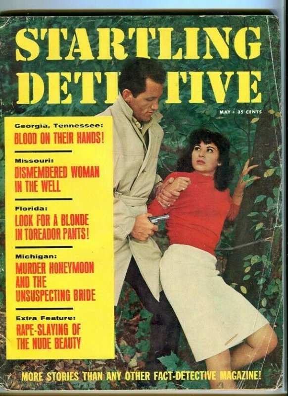 STARTLING  DETECTIVE-MAY/1965-NUDE BEAUTY-DISMEMBERED WOMAN-BUNNY GIRL FR 