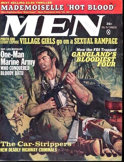 MEN 1964 DEC-BLOODY WWII JAPANESE AMBUSH CVR PULP FICTI VF