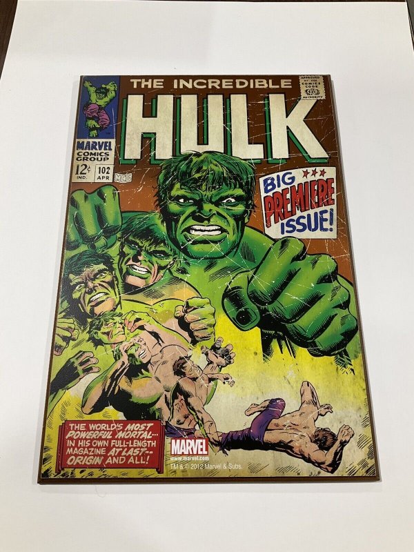 Incredible Hulk 102 Cover Wood Wall Art plaque 13x19 Marvel Comics