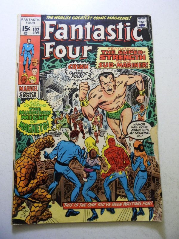 Fantastic Four #102 (1970) GD+ Condition 1 1/4 tear fc