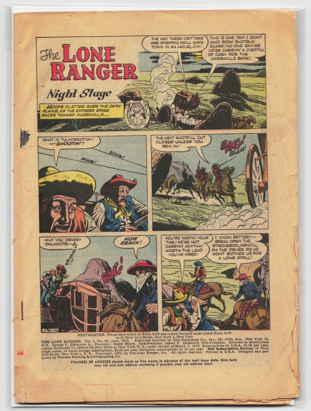 The Lone Ranger #60 (1953) The Lone Ranger