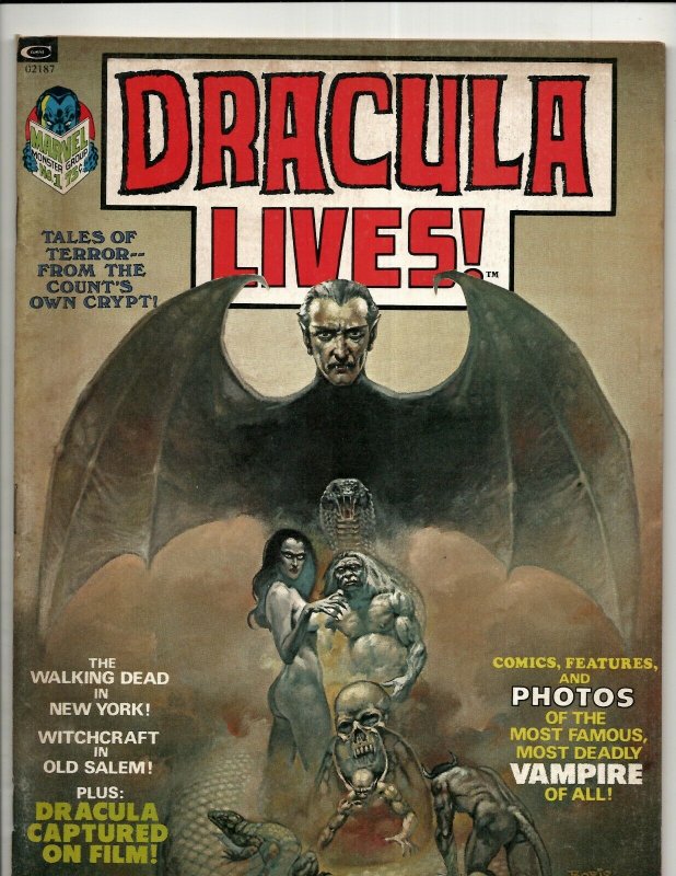 Lot Of 5 Dracula Lives Marvel Comic Book Magazines # 1 2 3 4 6 Vampire Fear RS3