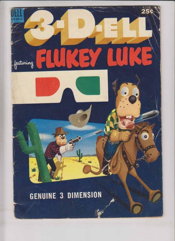 3-D-Ell #3 GD flukey luke - golden age dell comics 1953 