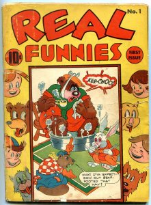 Real Funnies #1 1942-Nedor Funny Animal comic- Golden Age Black Terrier 