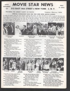 Movie Star News Mail Order Sales Catalog Supplement #T 1960's-Irving Klaw-8 x...
