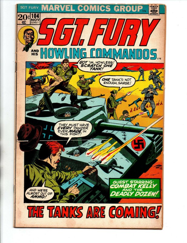 Sgt. Fury & His Howling Commandos #104 - Combat Kelly - 1972 - FN/VF