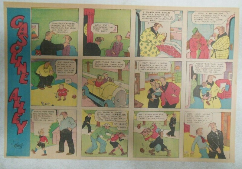  (17) Gasoline Alley Sunday Pages by Frank King from 1937 Size: 11 x 15 inches