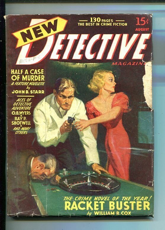 NEW DETECTIVE-#2-AUG 1941-HARD BOILED PULP FICTION-MYSTERY & CRIME-good