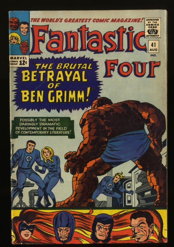 Fantastic Four #41 VG/FN 5.0 Betrayal of Ben Grimm Jack Kirby!