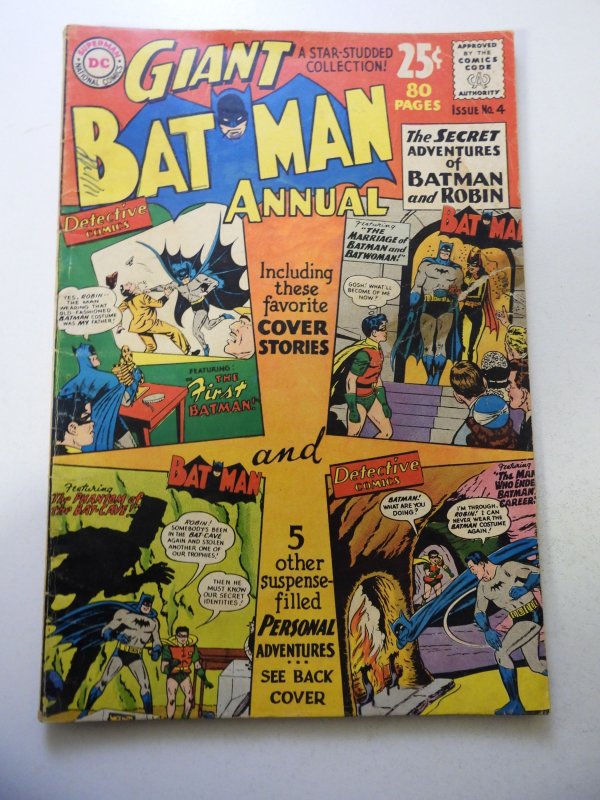 Batman Annual #4 (1962) GD/VG Condition 1 3/4 tear with tape residue