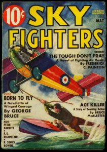 SKy Fighters Pulp May 1937- Frandzen cover- George Bruce- Frederick Painton VG