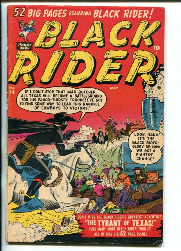 BLACK RIDER #14 1951-ATLAS-JOE MANELLY-HORROR CASTLE-CUSTER-GEORGE TUSKA-vg+