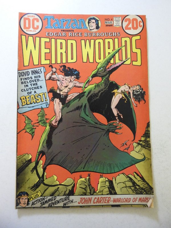 Weird Worlds #4 (1973) VG Condition cf detached at 1 staple, stains bc