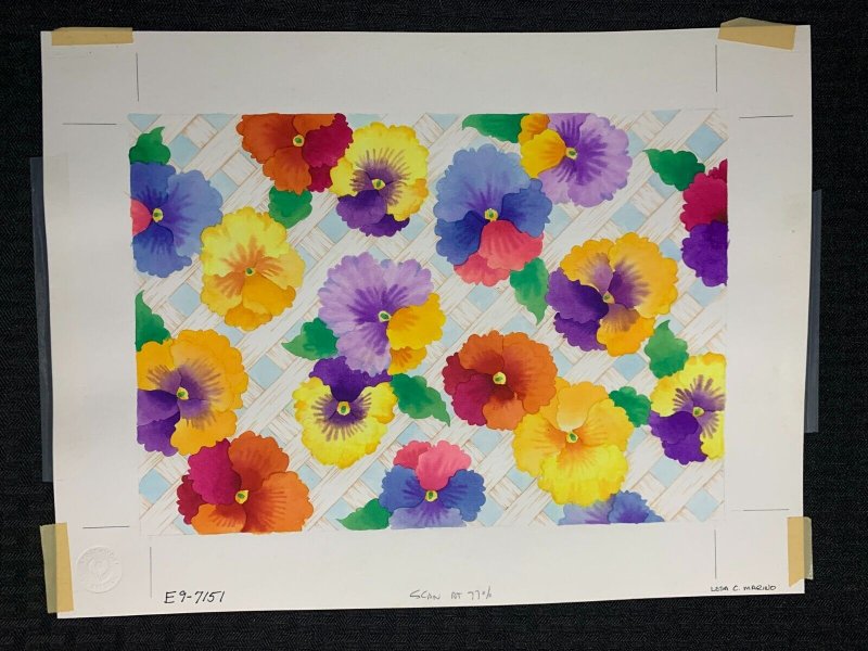 TWO YEAR PLANNER Watercolor Colorful Flowers 15x11.5 Greeting Card Art #7151