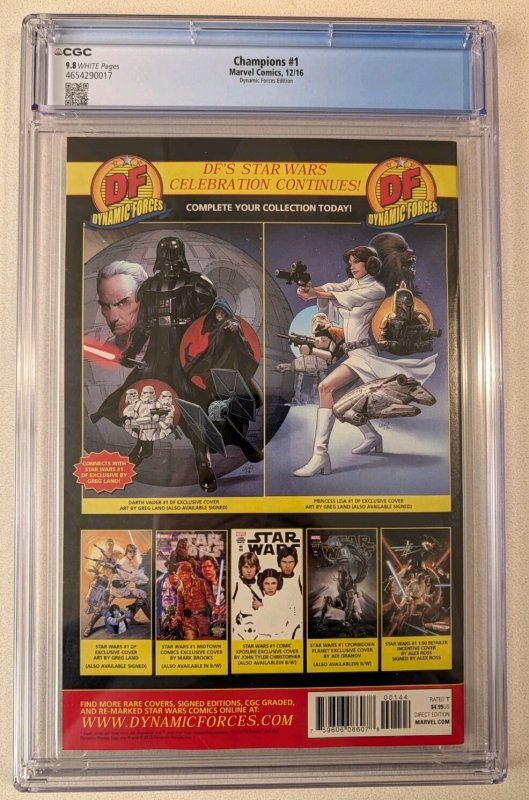 CHAMPIONS #1 CGC 9.8  Dynamic Forces Exclusive John Cassaday Variant Key Issue
