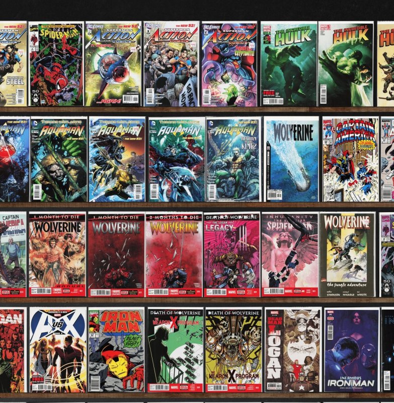 Huge Lot 150+ Comics with Captain America, Wolverine, Aquaman, Iron Man & More!