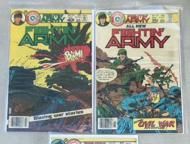 FIGHTIN' ARMY #130, 144, 151 3PC LOT (FN/VF) CHARLTON!! 1981