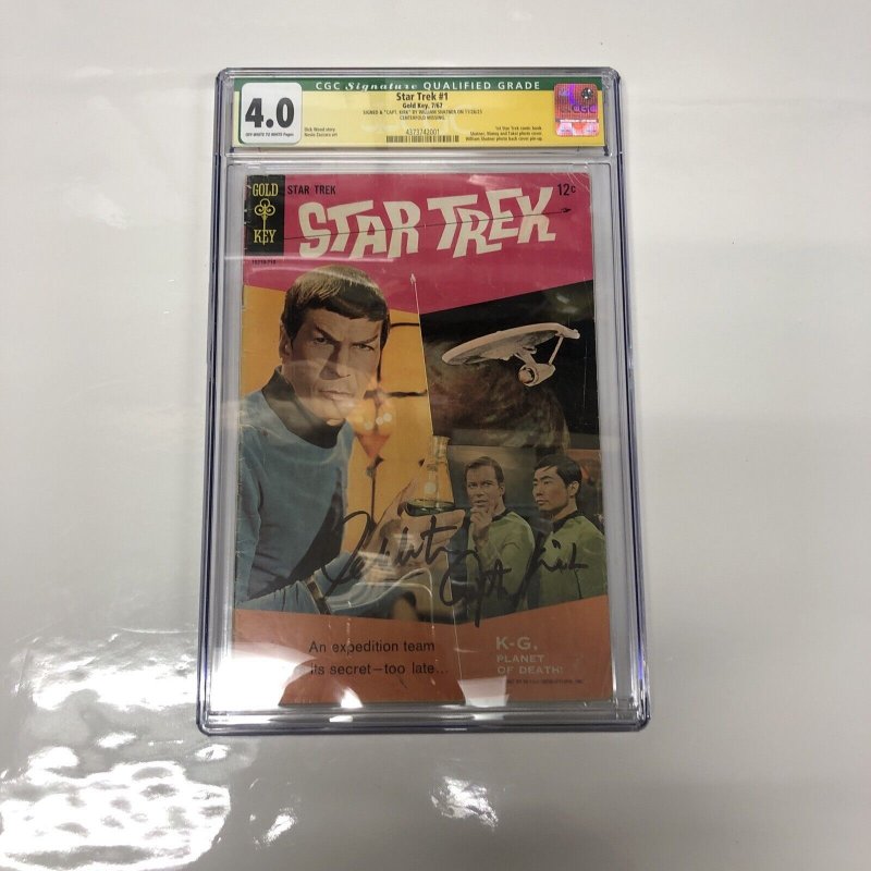 Star Trek (1967) # 1 (CGC 4.0 SS) Signed & Capt . Kirk Shatner • Incomplete