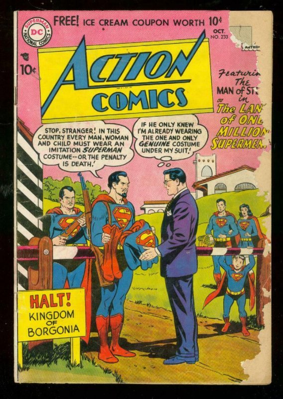 ACTION COMICS #233 1957-DC COMICS-SUPERMAN BORGONIA G-