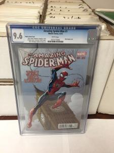 Amazing Spider-Man 1 2015 Mark Bagley Variant Cgc 9.6 White Pages