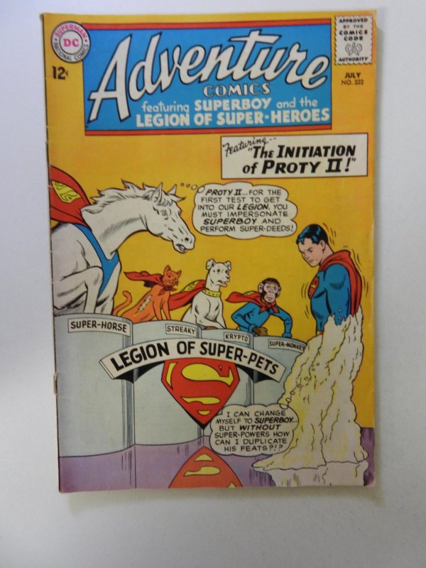 Adventure Comics #322 VG+ condition bottom staple detached from cover