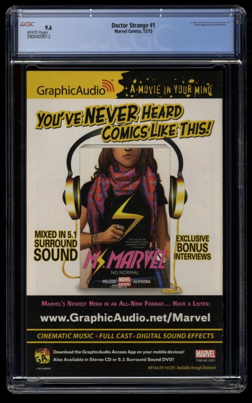 Doctor Strange (2015) #1 CGC NM+ 9.6 White Pages