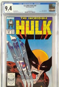 INCREDIBLE HULK 340 (1962) CGC 9.4 HULK VS WOLVERINE MCFARLANE (SLAB GRADE)