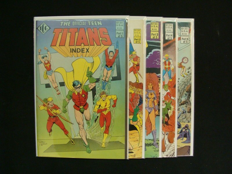 The Official Teen Titans Index #1-5 Complete Set Run ICG Comics VF to NM