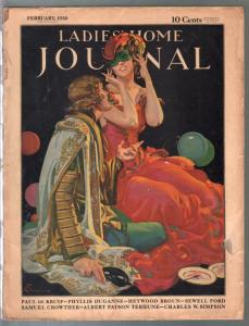 Ladies Home Journal 2/1930-maskes woman-Albert Payson Terhune-pulp-G