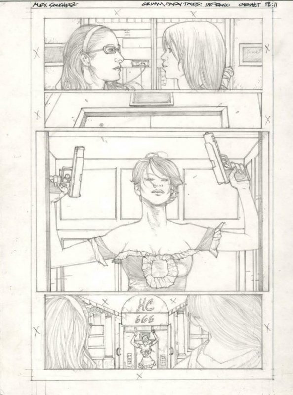 Grimm Fairy Tales Dream Eater Inferno pg 11 Original Penciled art ALEX SANCHEZ