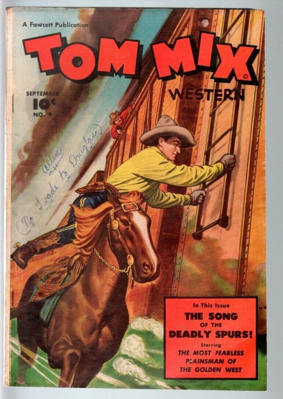 TOM MIX COMICS #9-1948-B WESTERN MOVIE-SEDUCTION OF THE INNOCENT-FAWCETT-RA VG-