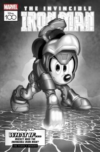 AMAZING SPIDER-MAN #27  1:100 DISNEY 100 INVINCIBLE IRON MAN B/W VARIANT MARVEL.